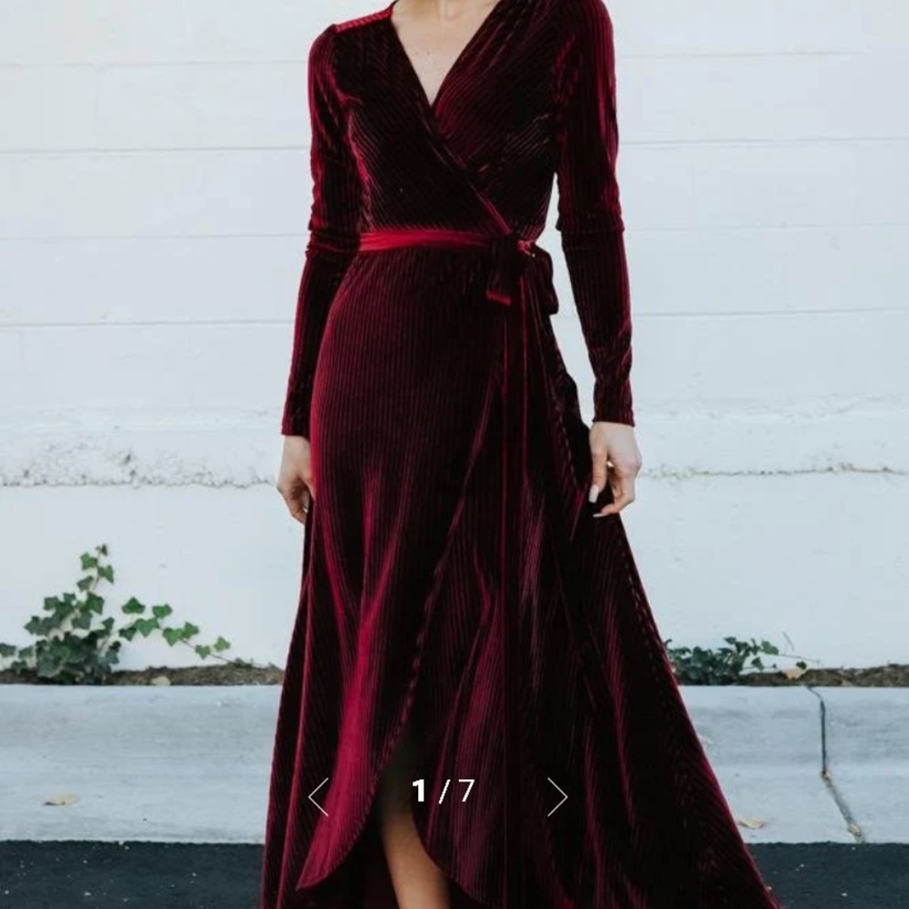 Jada Ribbed Velvet Wrap Dress - Mullberry